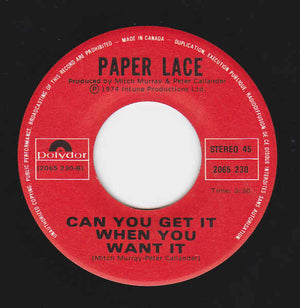 Paper Lace - The Night Chicago Died - 1974