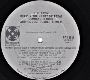 Commander Cody And His Lost Planet Airmen - Live From Deep In The Heart Of Texas - 1974