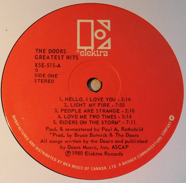 Doors, The - Greatest Hits - 1980