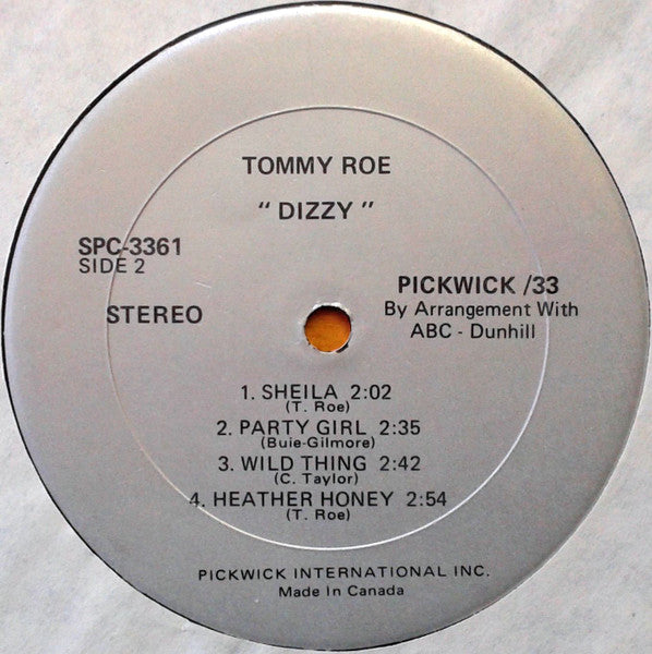 Tommy Roe - Dizzy Vinyl Record