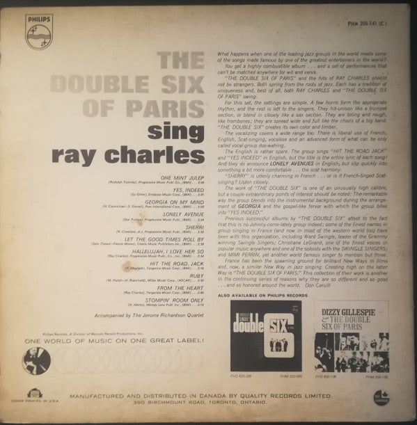 Les Double Six - Sing Ray Charles
