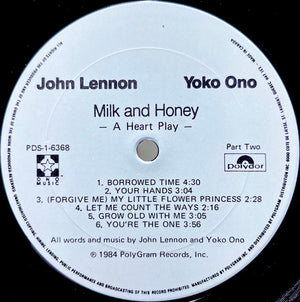 John Lennon And Yoko Ono - Milk And Honey Vinyl Record