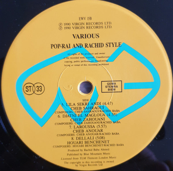 Various - Pop - Rai And Rachid Style