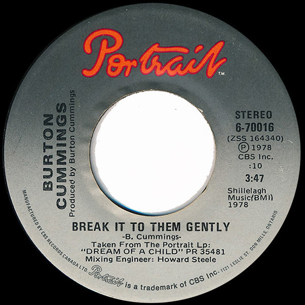 Burton Cummings - Break It To Them Gently - 1978
