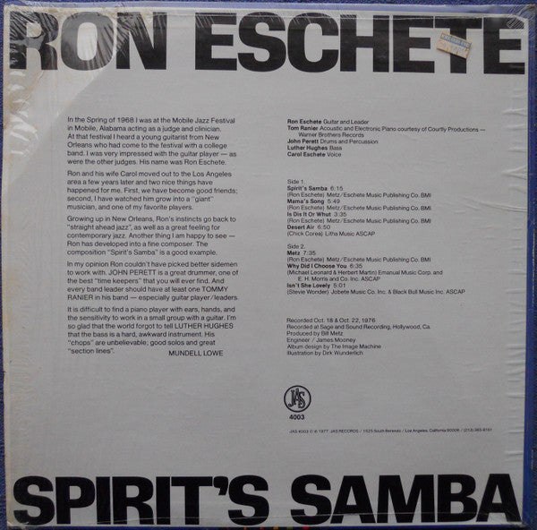 Ron Eschete - Spirit's Samba Vinyl Record