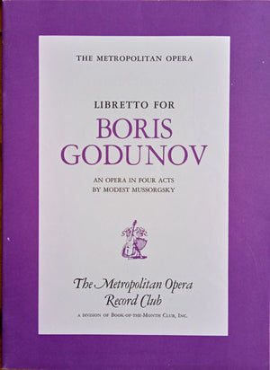 Modest Mussorgsky - Giorgio Tozzi, Metropolitan Opera House Orchestra, The, Dimitri Mitropoulos - Boris Godunov - 1956