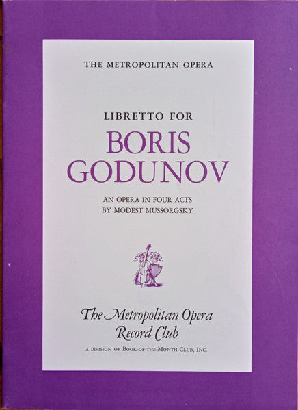 Modest Mussorgsky - Giorgio Tozzi, Metropolitan Opera House Orchestra, The, Dimitri Mitropoulos - Boris Godunov - 1956