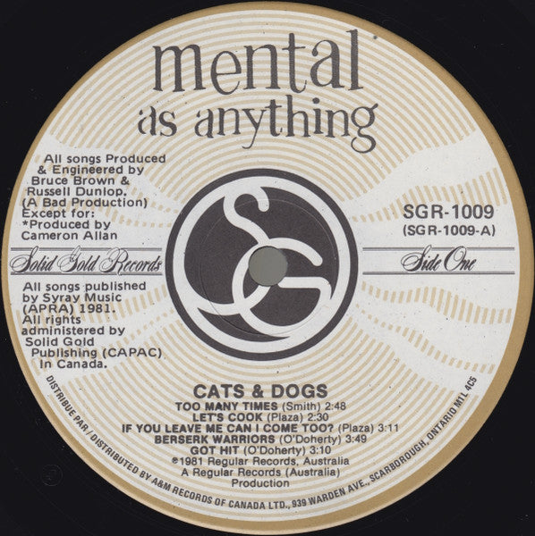 Mental As Anything - Cats & Dogs - 1982