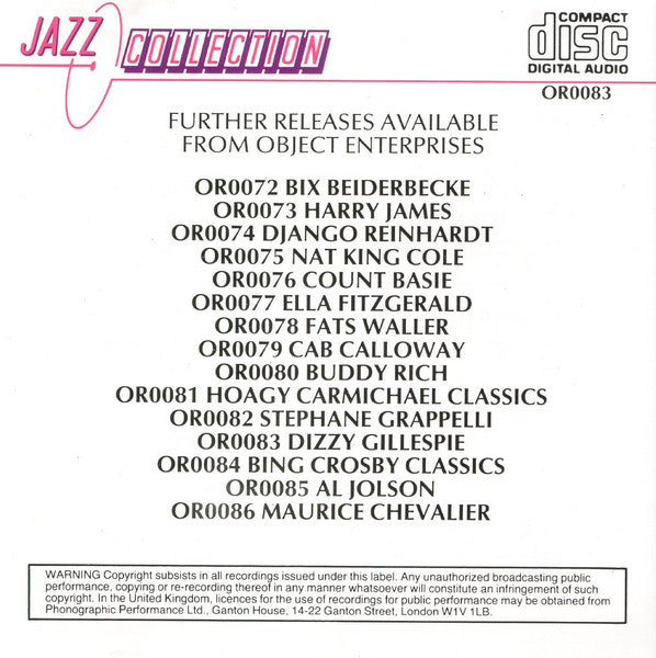 Dizzy Gillespie - Lady Be Good (CD) - 1989