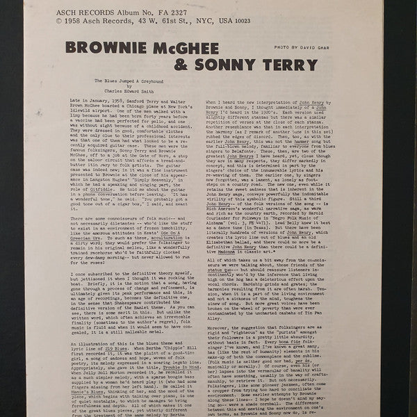 Sonny Terry & Brownie McGhee - Brownie McGhee And Sonny Terry Sing -