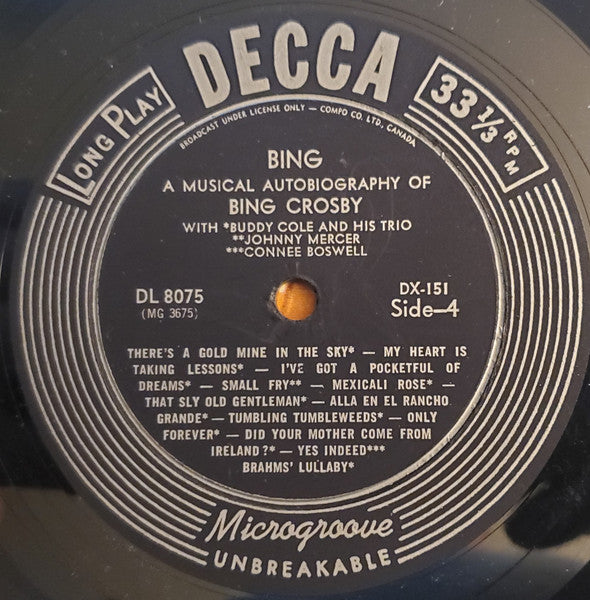 Bing Crosby - Bing: A Musical Autobiography - 1954