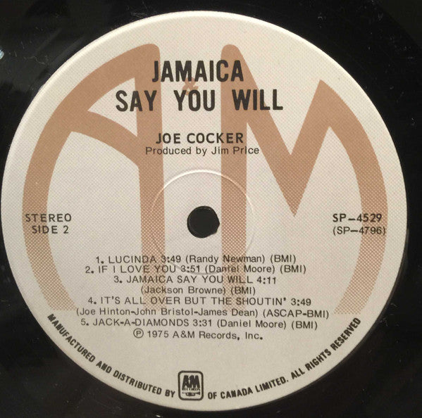 Joe Cocker - Jamaica Say You Will - 1975