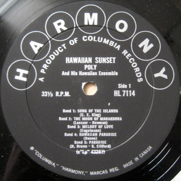 Poly And His Hawaiian Ensemble - Hawaiian Sunset -