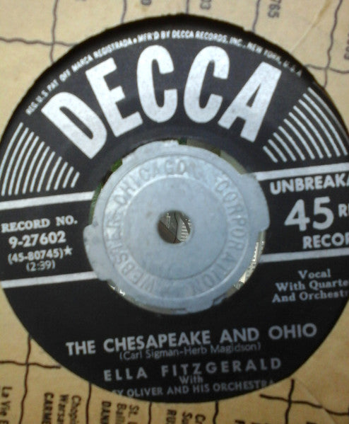 Ella Fitzgerald - The Chesapeake And Ohio / Because Of Rain Vinyl Record