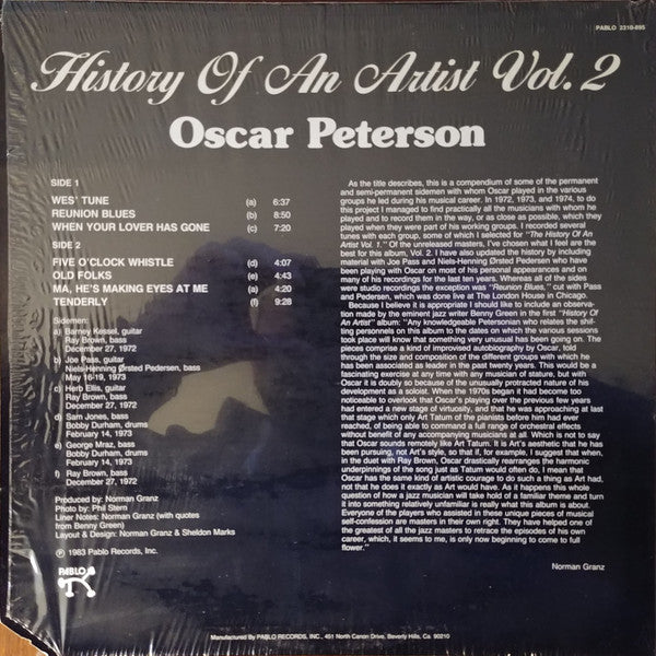 Oscar Peterson - History Of An Artist Vol. 2 - 1983