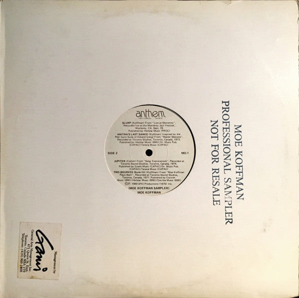 Moe Koffman Quintet - Oakville Place Presents Moe Koffman Jazz Quintet [Moe Koffman Sampler]  - 1980