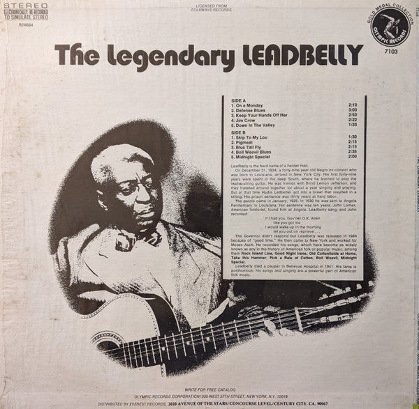 Leadbelly - The Legendary Leadbelly - 1973