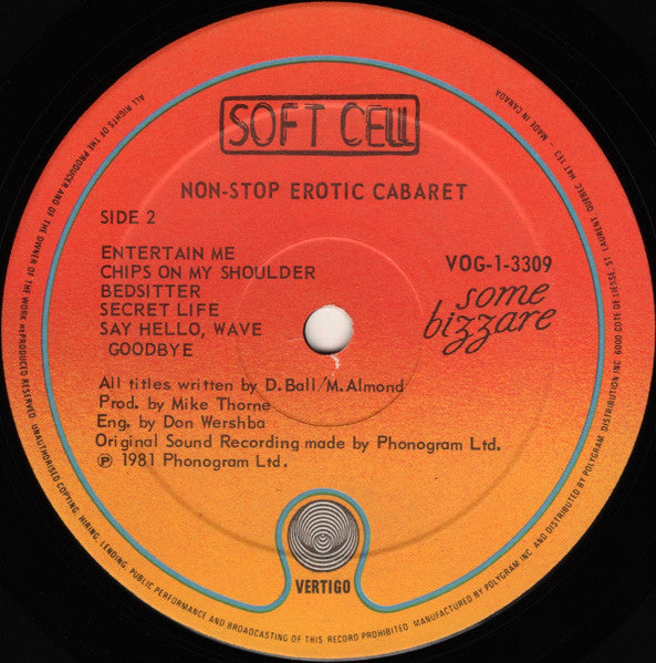 Soft Cell - Non-Stop Erotic Cabaret - 1981