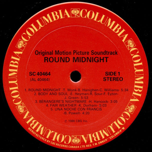 Herbie Hancock - Round Midnight - Original Motion Picture Soundtrack - 1986