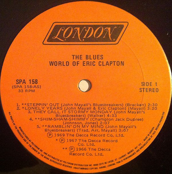 Various - The Blues World Of Eric Clapton - 1975