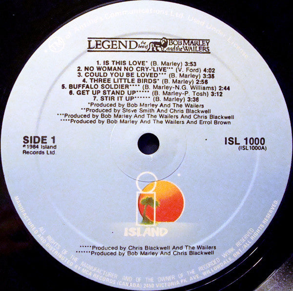 Bob Marley & The Wailers - Legend - The Best Of Bob Marley And The Wailers - 1984