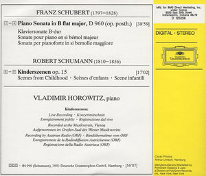 Vladimir Horowitz, Franz Schubert, Robert Schumann - Horowitz The Poet (CD) - 1991