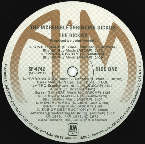 Dickies, The - The Incredible Shrinking Dickies - 1979