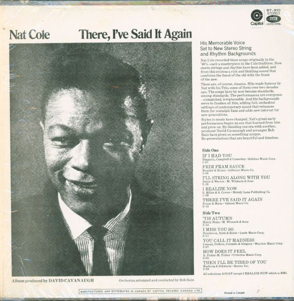 Nat King Cole - There, I've Said It Again - 1969