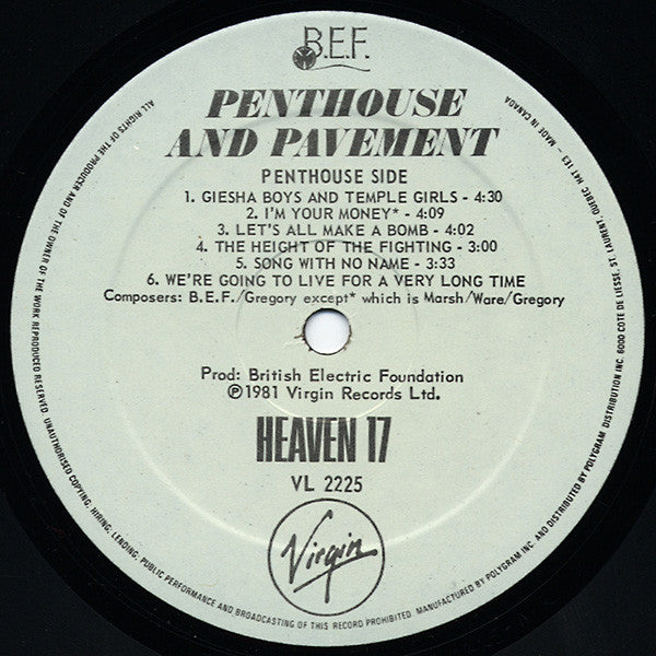 Heaven 17 - Penthouse And Pavement - 1981