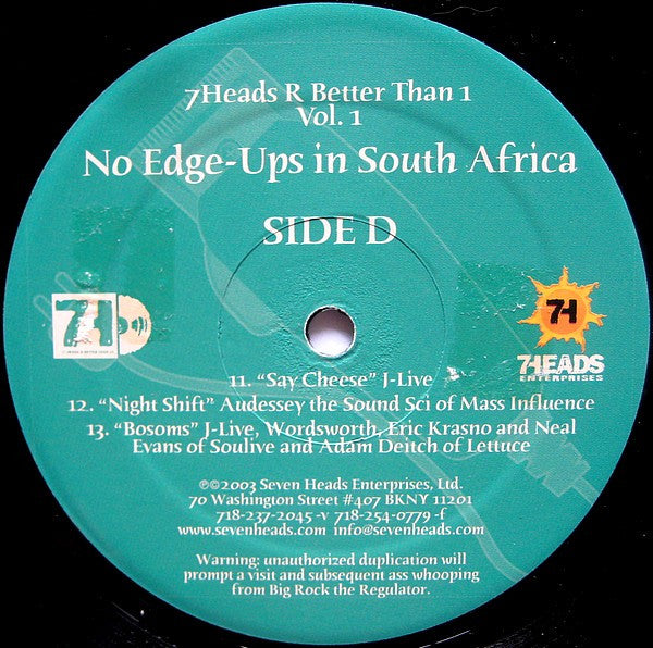 Various - 7 Heads R Better Than 1: No Edge-Ups In South Africa Vol.1 Vinyl Record