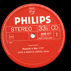 George Gershwin – Katia Et Marielle Labèque - Rhapsody In Blue • Piano Concerto In F (Versions For Two Pianos) - 1981