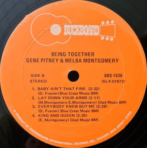 Gene Pitney & Melba Montgomery - Being Together Vinyl Record