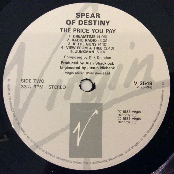 Spear Of Destiny - The Price You Pay - 1988