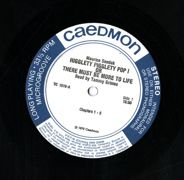 Maurice Sendak - Tammy Grimes, Wolfgang Amadeus Mozart - Higglety Pigglety Pop! or There Must Be More To Life - 1976