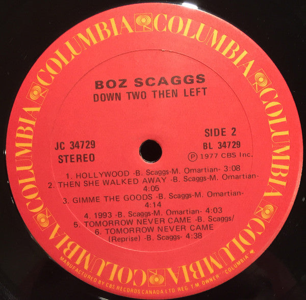 Boz Scaggs - Down Two Then Left - 1977