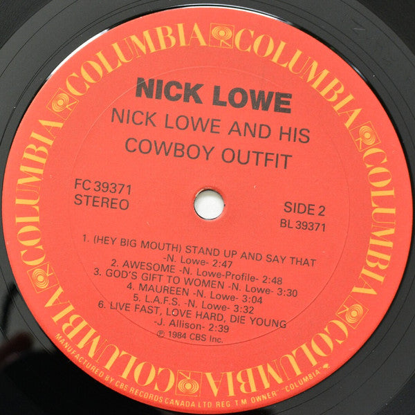 Nick Lowe And His Cowboy Outfit - Nick Lowe And His Cowboy Outfit - 1984