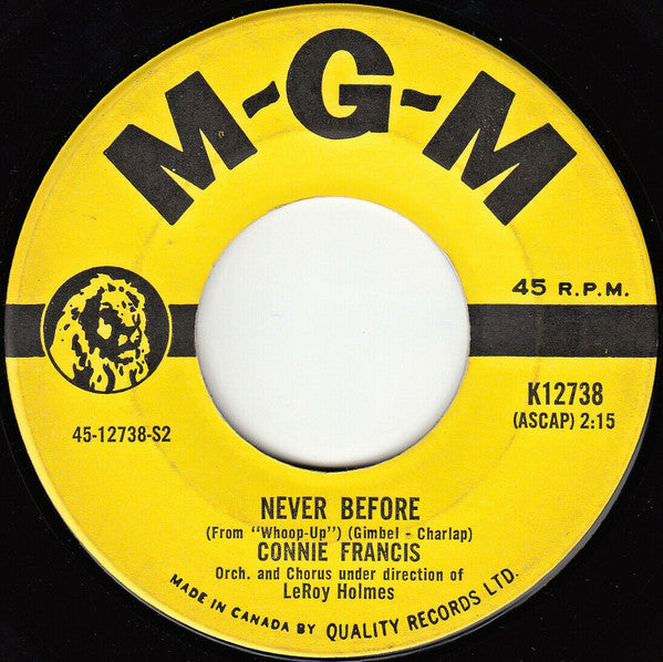 Connie Francis - My Happiness / Never Before - 1958