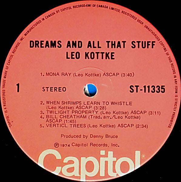 Leo Kottke - Dreams And All That Stuff - 1974