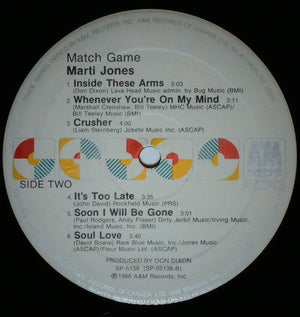 Marti Jones - Match Game Vinyl Record