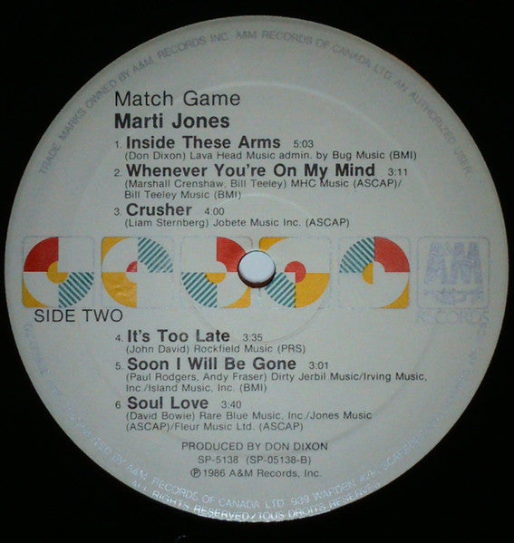 Marti Jones - Match Game Vinyl Record