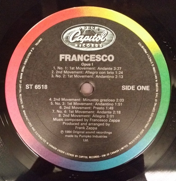 Frank Zappa - Francesco Zappa Vinyl Record