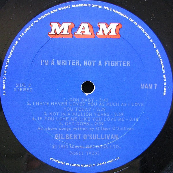 Gilbert O'Sullivan - I'm A Writer, Not A Fighter - 1973