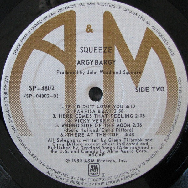 Squeeze - Argybargy - 1980