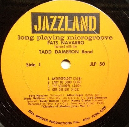 Fats Navarro,The Tadd Dameron Quintet - Featured With  Fats Navarro Featured With The Tadd Dameron Quintet Vinyl Record