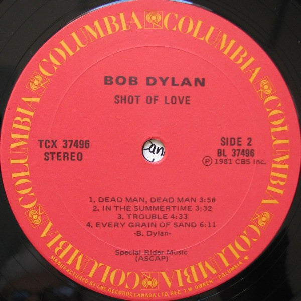 Bob Dylan - Shot Of Love Vinyl Record