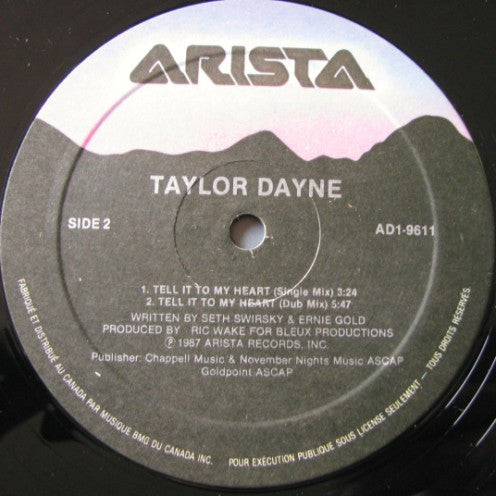 Taylor Dayne - Tell It To My Heart Vinyl Record