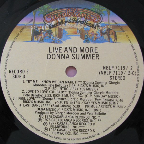 Donna Summer - Live And More Vinyl Record