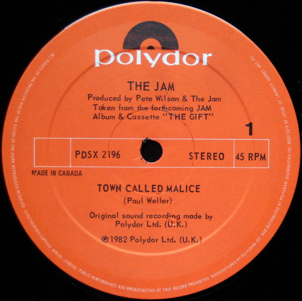 Jam, The - Town Called Malice / Precious - 1982