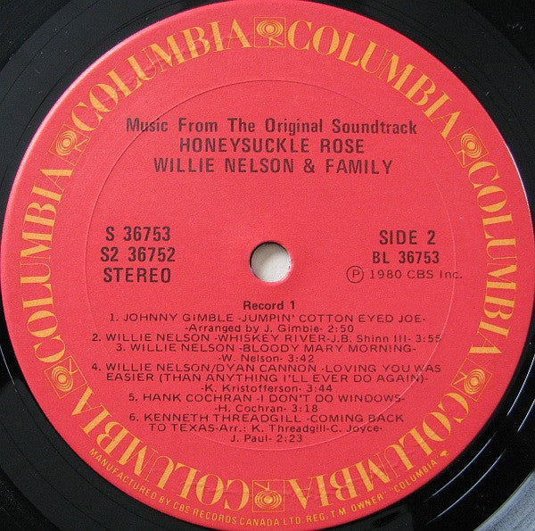 Willie Nelson & Family - Honeysuckle Rose (Music From The Original Soundtrack) - 1980