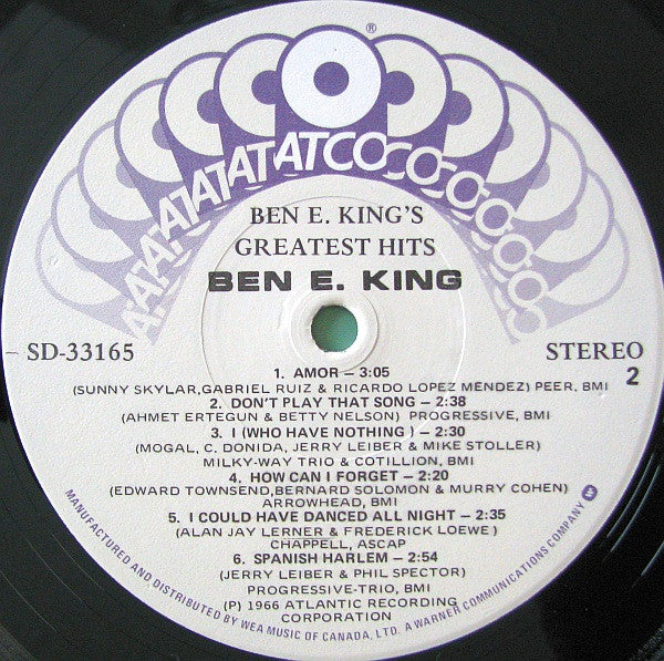 Ben E. King - Ben E. King's Greatest Hits Vinyl Record